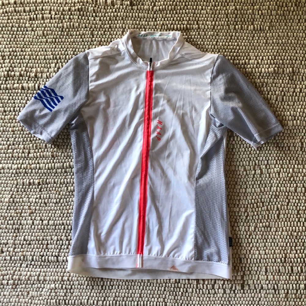 Women’s White Cycling Jersey with Pink Zip - Unbranded